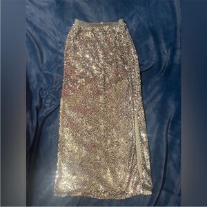 Calypso St. Barth's Gold Sequin Maxi Skirt